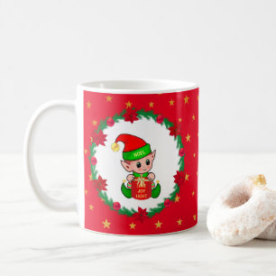 Weihnachtself, Tannenreif, Weihnachtssterne & Ster Kaffeetasse