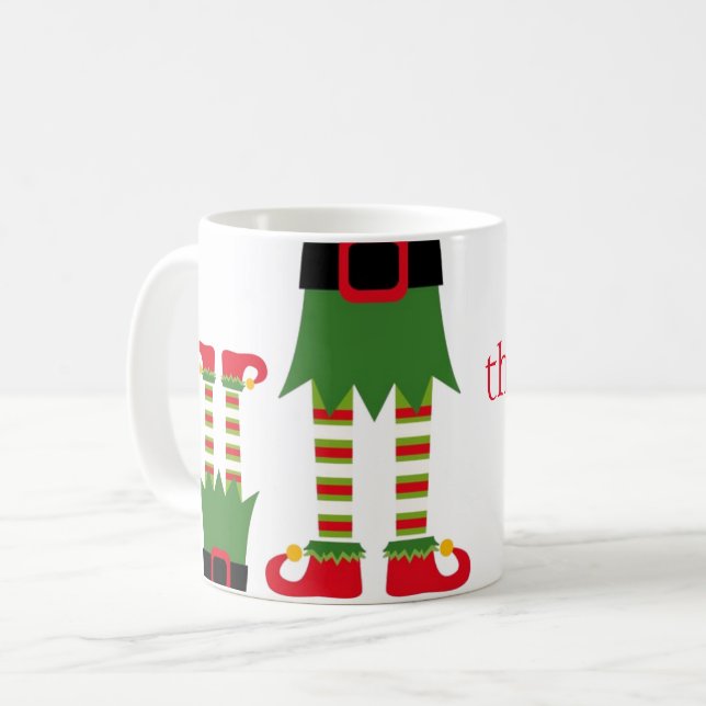 Weihnachtself-Tasse Kaffeetasse (Vorderseite Links)