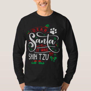 Weihnachtself Weihnachts-Hund brüten meinen Shih T-Shirt