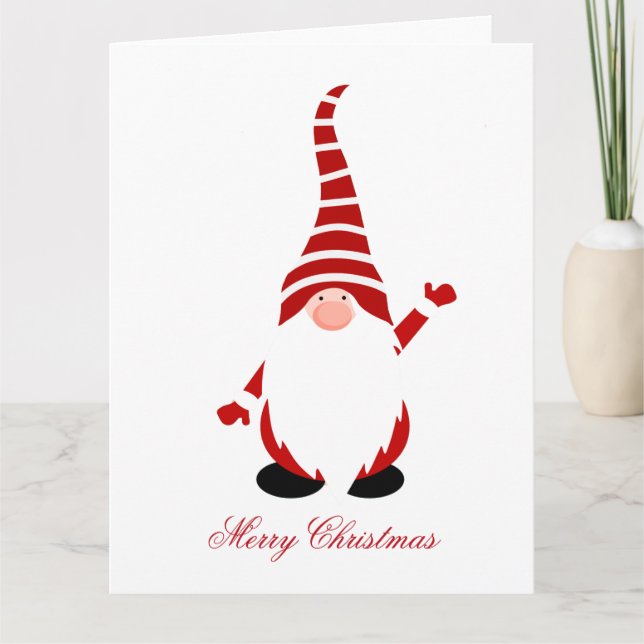 Weihnachtself-Zwerg-Zwerg Weihnachtsfeiertag Klass Karte (Vorderseite)