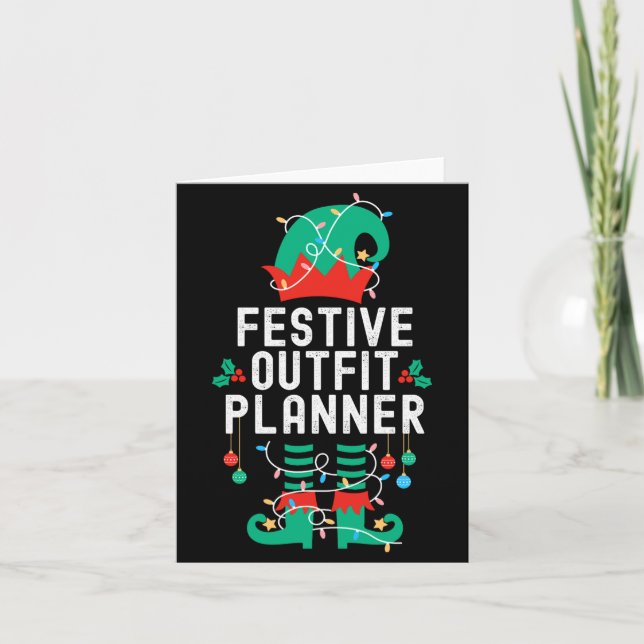 Weihnachtselfen Büro-Team-Party Familien-Matching  Karte (Vorderseite)