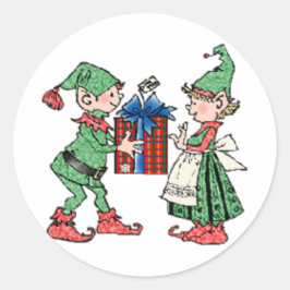 Weihnachtselfen Geschenk für Weihnachten Runder Aufkleber