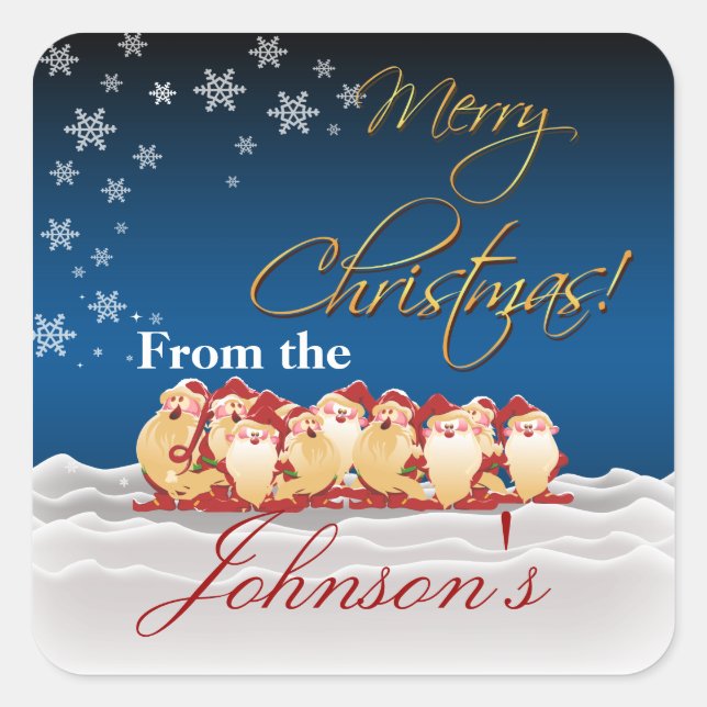 Weihnachtselfen - Geschenkartikel Quadratischer Aufkleber (Vorderseite)