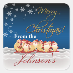 Weihnachtselfen - Geschenkartikel Quadratischer Aufkleber