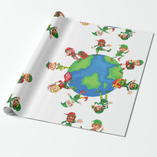 Weihnachtselfen Geschenkpapier
