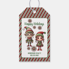 Weihnachtselfen glücklicher Urlaub Geschenkanhänger