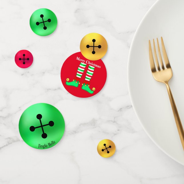 Weihnachtselfen & goldene, grüne und rote Steinglo Konfetti (Gruppe)