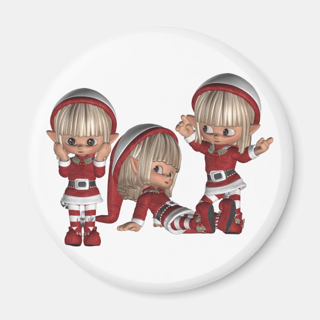 Weihnachtselfen Magnet (Vorne)