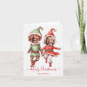 Weihnachtselfen-Paar Feiertagskarte