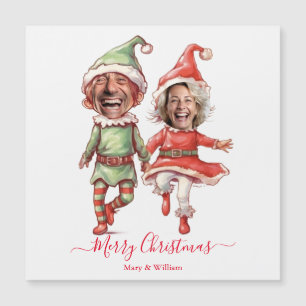 Weihnachtselfen-Paar Magnetkarte