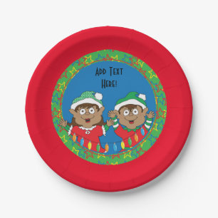 Weihnachtselfen Pappteller