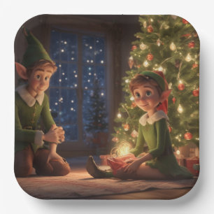 Weihnachtselfen Pappteller