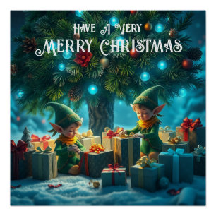 Weihnachtselfen Poster