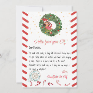 Weihnachtselfen-Postkarte Einladung