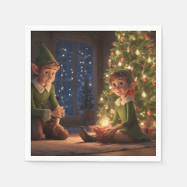 Weihnachtselfen Serviette