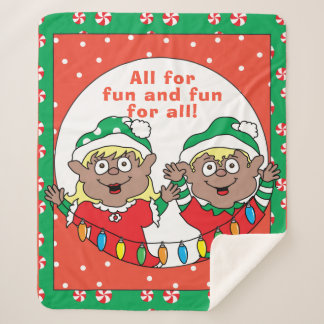Weihnachtselfen Sherpadecke