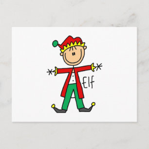 Weihnachtselfen-T-Shirts und Geschenke Feiertagspostkarte