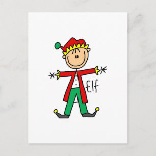 Weihnachtselfen-T-Shirts und Geschenke Feiertagspostkarte