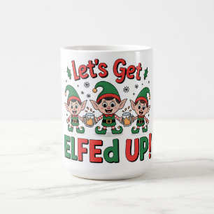 Weihnachtselfen trinken Bier: Lasst uns Elf-mäßig Kaffeetasse