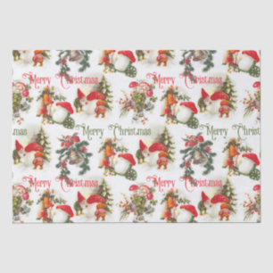 Weihnachtselfen und Pilze Seidenpapier