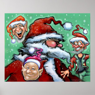 Weihnachtselfen und Weihnachtselfen Poster