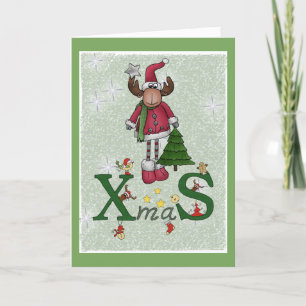 Weihnachtselk Feiertagskarte