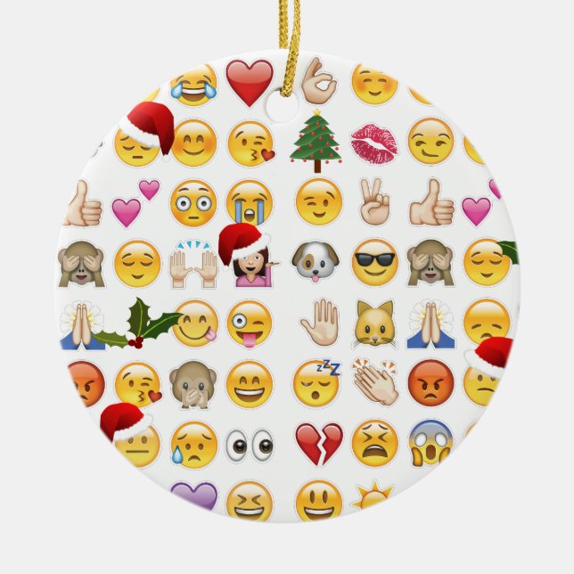 Weihnachtsemojis Keramik Ornament (Vorne)