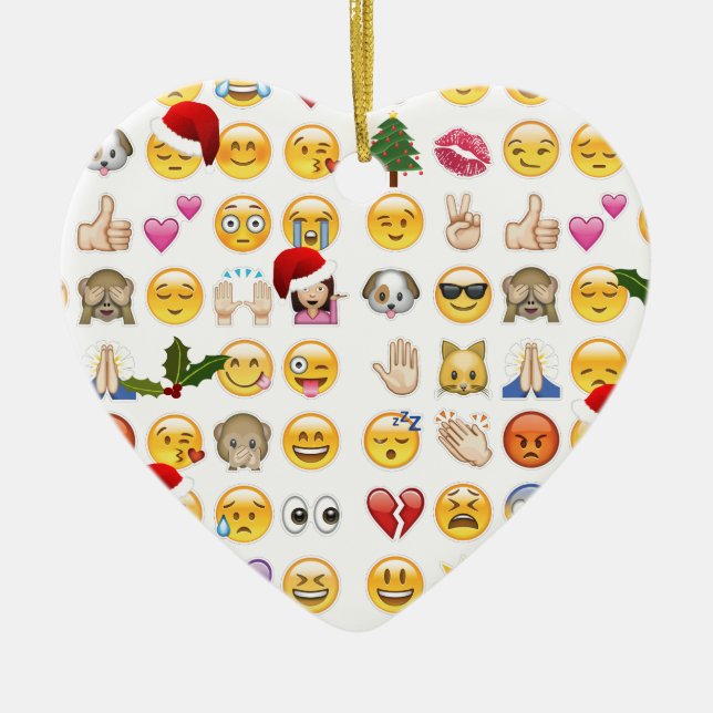 Weihnachtsemojis Keramikornament (Vorne)