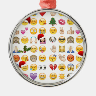 Weihnachtsemojis Silbernes Ornament