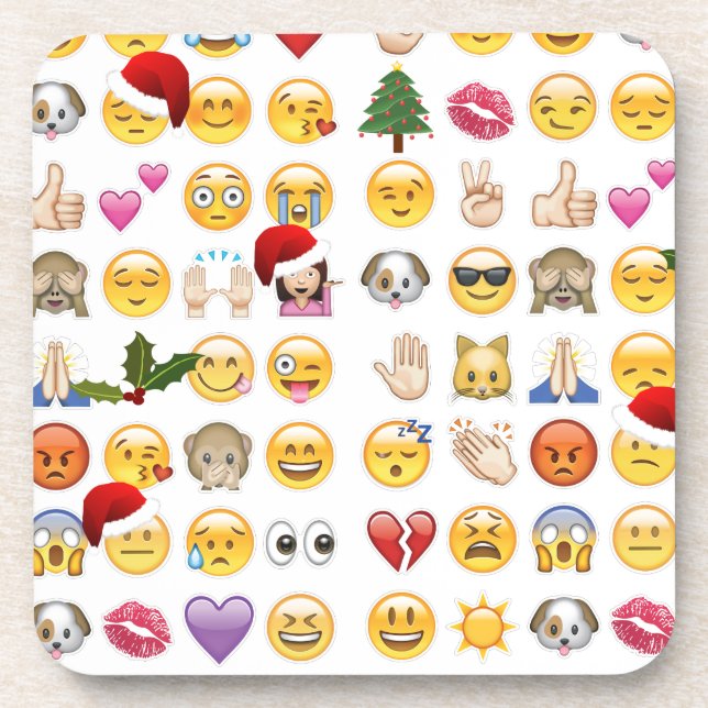 Weihnachtsemojis Untersetzer (Vorderseite)