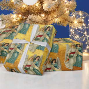 Weihnachtsengel - Antiker viktorianischer reicher  Geschenkpapier