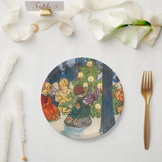 Weihnachtsengel Art Holiday Paper Plate Pappteller (Hochzeit)