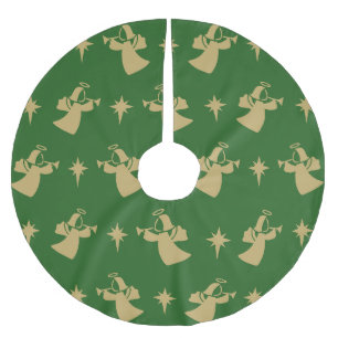 Weihnachtsengel-Christstern Grün Gold Polyester Weihnachtsbaumdecke