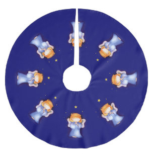 Weihnachtsengel, der blauen Weihnachtsbaumrock Polyester Weihnachtsbaumdecke