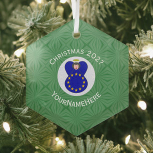 Weihnachtsengel der Europäischen Union Name Jahr S Ornament Aus Glas