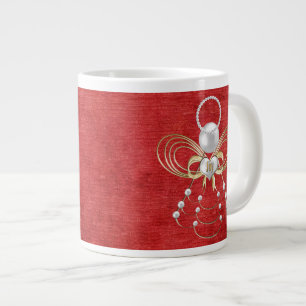 Weihnachtsengel der Freude - Rot Jumbo-Tasse