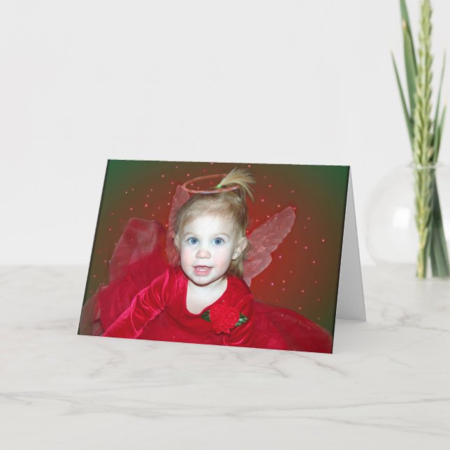Weihnachtsengel Feiertagskarte (Vorderseite)