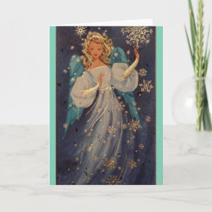 Weihnachtsengel im Vintage-Stil Feiertagskarte