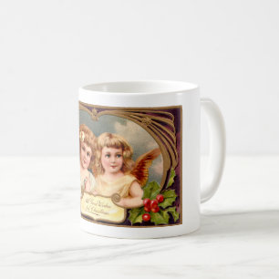 Weihnachtsengel im Vintage-Stil Kaffeetasse