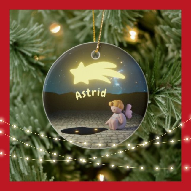 Weihnachtsengel Keramik Ornament (Weihnachtsengel Customizable Christmas Ornament - loreatus)