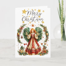 Weihnachtsengel mit angezündeten Kerzen Weihnachte