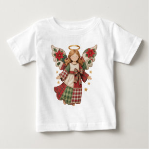 Weihnachtsengel mit goldenen Sternen Baby T-shirt