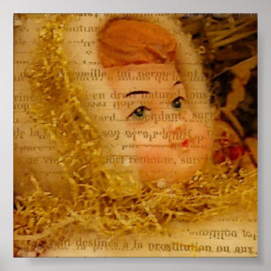 Weihnachtsengel mit Textur Poster