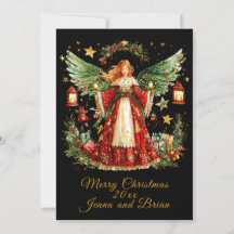 Weihnachtsengel personalisierte Feiertags-Postkart
