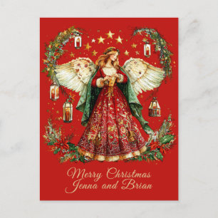 Weihnachtsengel personalisierte Feiertags-Postkart Feiertagspostkarte