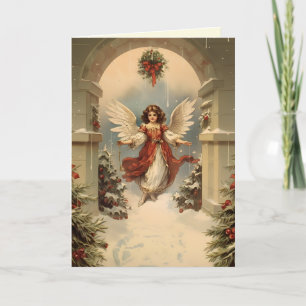 weihnachtsengel so süß vintage feiertagskarte