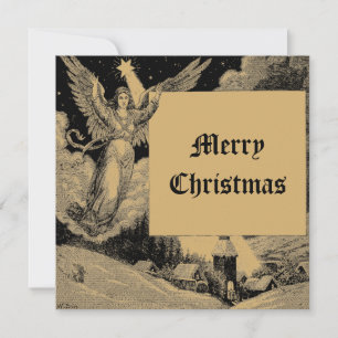 Weihnachtsengel & Stern Vintage viktorianische Ära Feiertagskarte