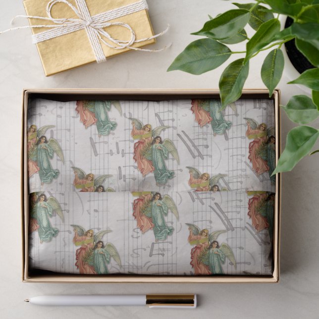 Weihnachtsengel viktorianischer Schrott religiös v Seidenpapier (Geschenk)