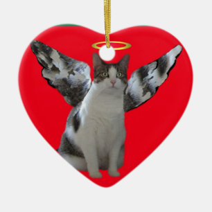 Weihnachtsengels-Miezekatze-Verzierung Keramikornament
