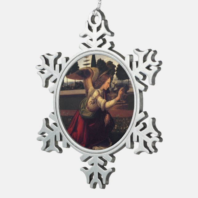 Weihnachtsengels-Segendekoration Schneeflocken Zinn-Ornament (Rechts)